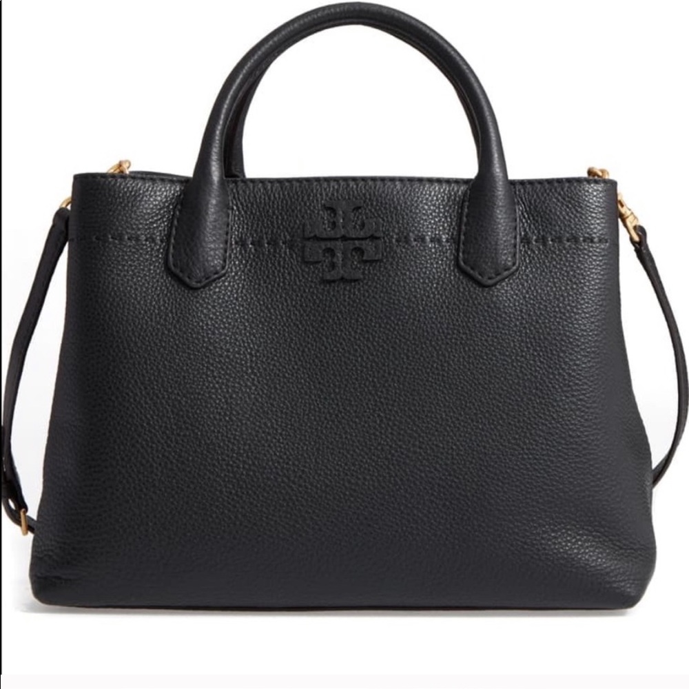 Tory Burch Black Purse- McGraw Sachel with strap